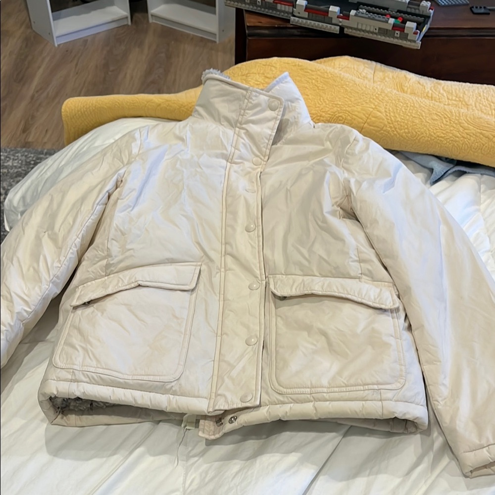 J. Crew Cream Puffer Jacket